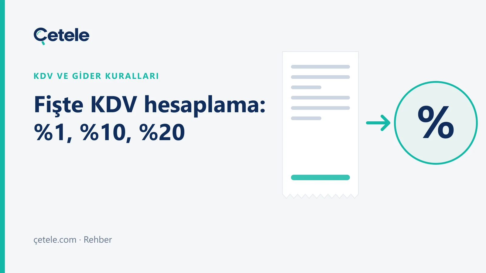 KDV dahil fiş tutarının %1, %10 ve %20 oranlarına göre matrah ve KDV'ye ayrılması